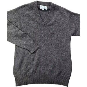 Trimingham's Bermuda Men's L Charcoal Gray Cashmere Knit V-Neck Sweater Luxury